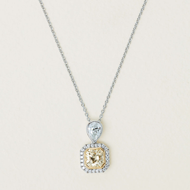 18ct White Gold 1.16ct Yellow Diamond Isla Pendant - Necklace - Walker & Hall