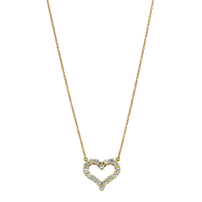 Deja Vu 18ct Yellow Gold .60ct Diamond Heart Pendant - Necklace - Walker & Hall