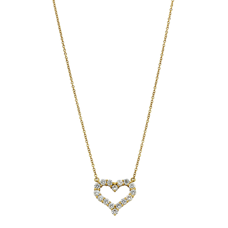 Deja Vu 18ct Yellow Gold .60ct Diamond Heart Pendant - Necklace - Walker & Hall