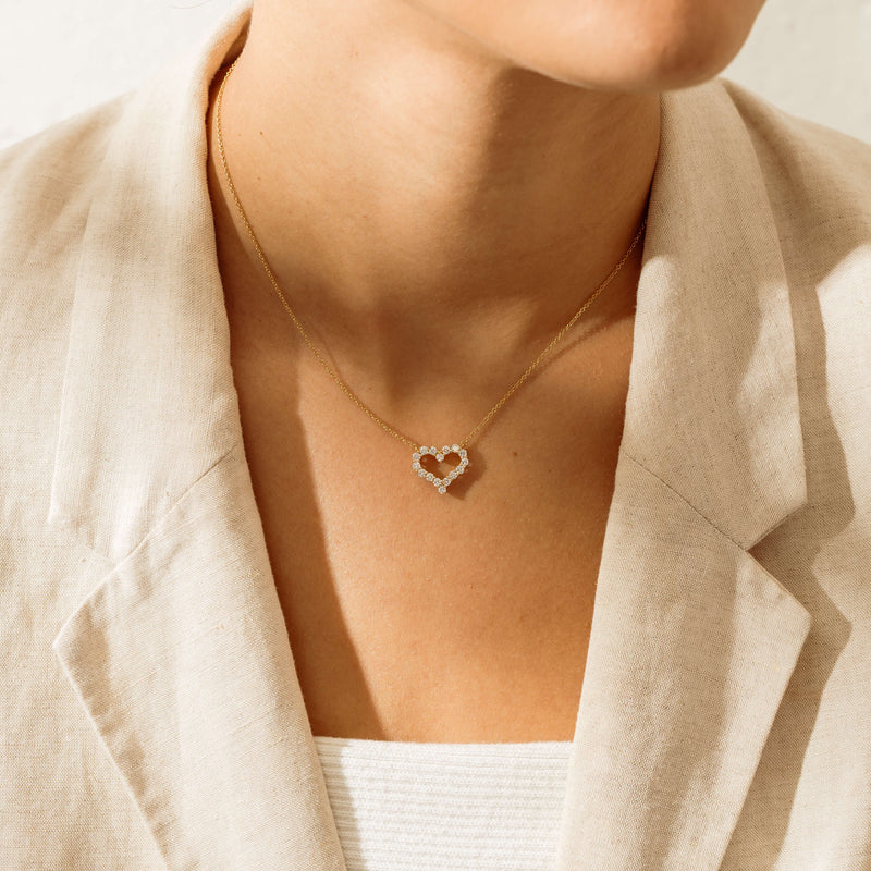 Deja Vu 18ct Yellow Gold .60ct Diamond Heart Pendant - Necklace - Walker & Hall