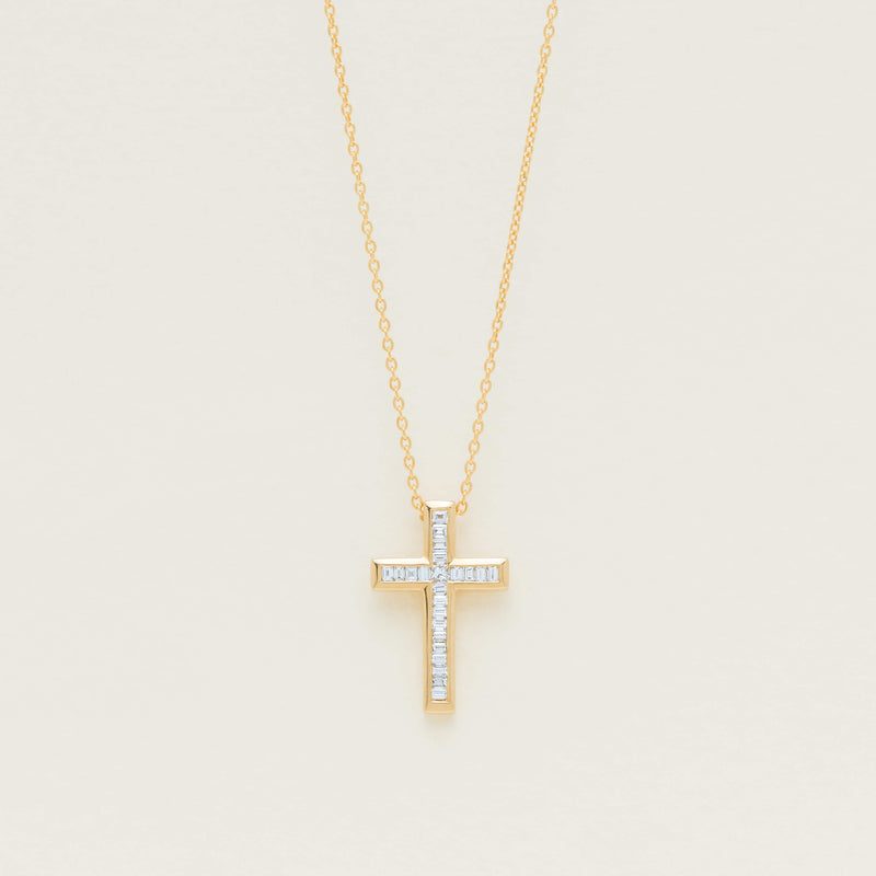 Deja Vu 18ct Yellow Gold .50ct Diamond Cross Pendant - Necklace - Walker & Hall