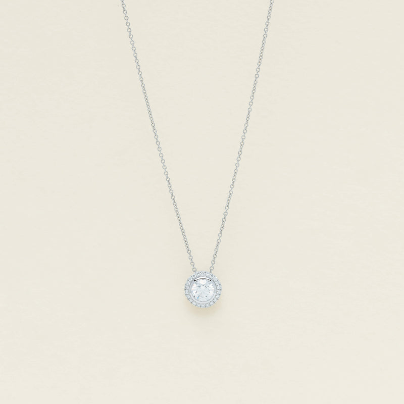 18ct White Gold .62ct Diamond Isla Pendant - Necklace - Walker & Hall