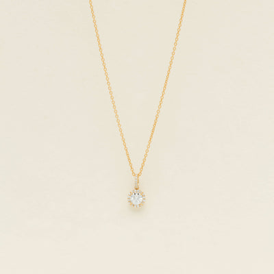 18ct Yellow Gold .50ct Reclaimed Diamond Peony Pendant - Necklace - Walker & Hall