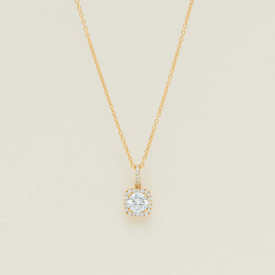 18ct Yellow Gold .62ct Diamond Peony Pendant - Necklace - Walker & Hall