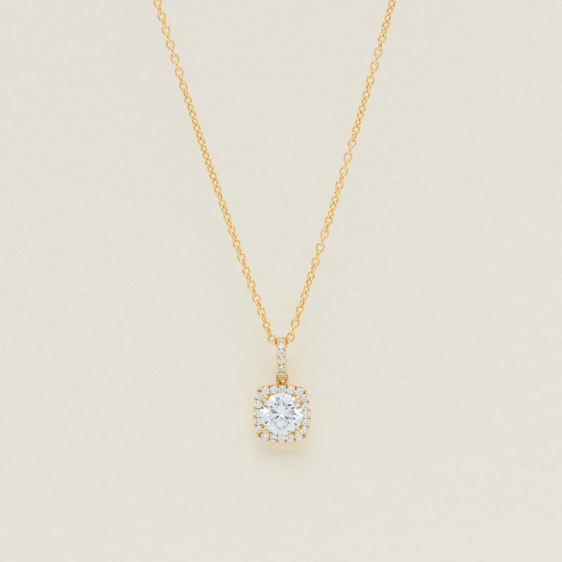 18ct Yellow Gold .62ct Diamond Peony Pendant - Necklace - Walker & Hall