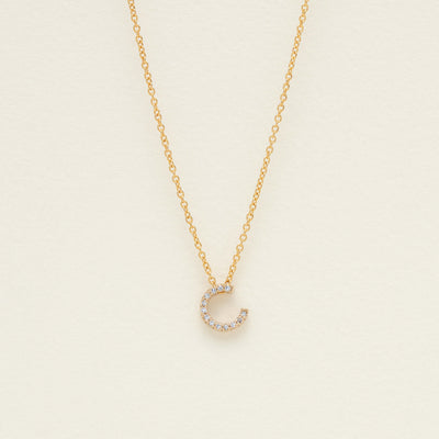 Deja Vu 9ct Yellow Gold Diamond Letter 'C' Pendant - Necklace - Walker & Hall