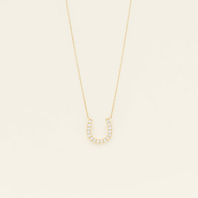 9ct Yellow Gold Diamond Horseshoe Pendant - Necklace - Walker & Hall