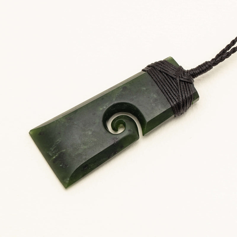 NZ Greenstone Koru & Toki Pendant - Necklace - Walker & Hall