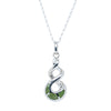 Sterling Silver NZ Greenstone Twist Pendant-Necklace-Walker & Hall