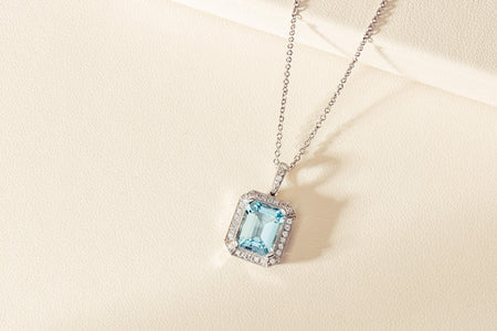 Aquamarine & Diamond Empire Pendant