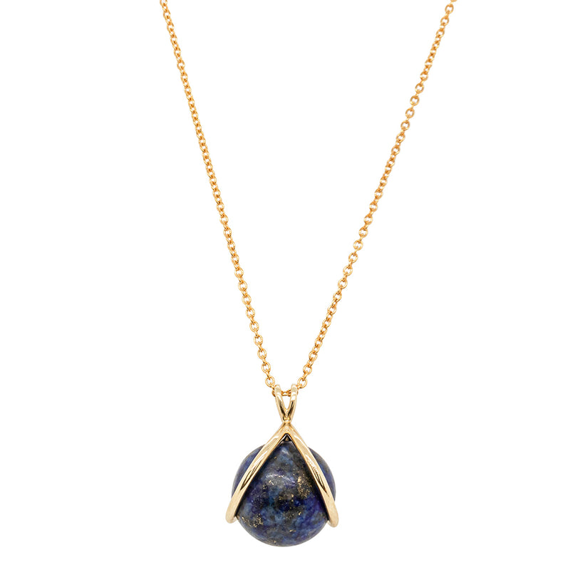 9ct Yellow Gold Lapis - Of Body Mindfulness Pendant-Necklace-Walker & Hall