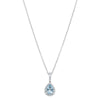 18ct White Gold Aquamarine & Diamond Mini Sierra Pendant-Necklace-Walker & Hall