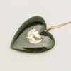 Vintage 9ct Yellow Gold Greenstone Heart With Kiwi Pendant - Necklace - Walker & Hall