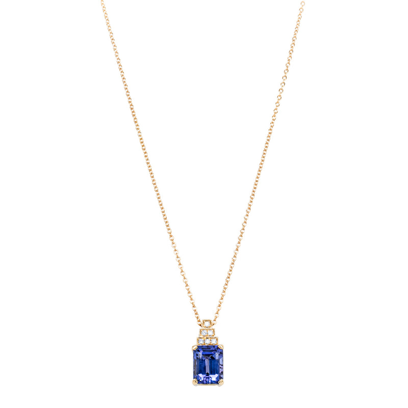 18ct Yellow Gold 2.59ct Tanzanite & Diamond Maya Pendant-Necklace-Walker & Hall
