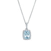 18ct White Gold 2.27ct Aquamarine & Diamond Pendant-Necklace-Walker & Hall