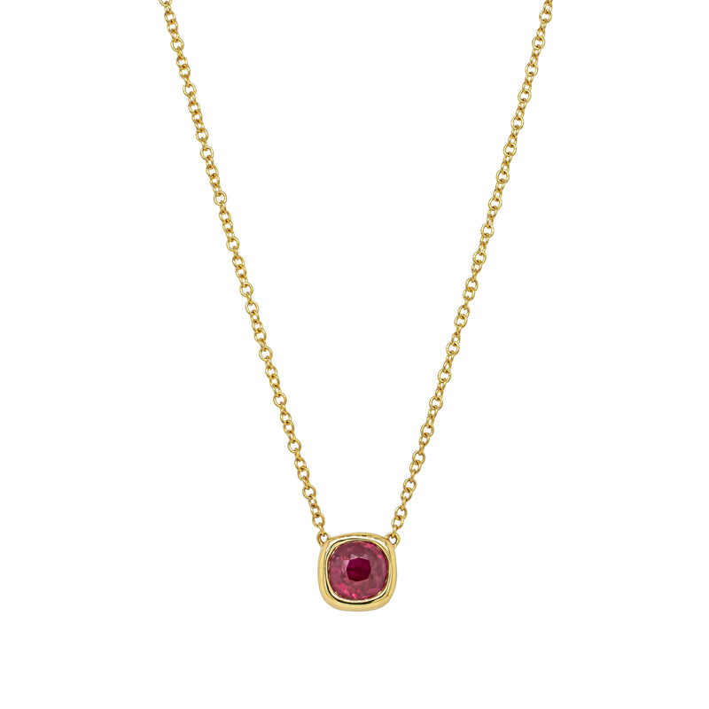 18ct Yellow Gold 1.07ct Ruby Natalia Pendant-Necklace-Walker & Hall