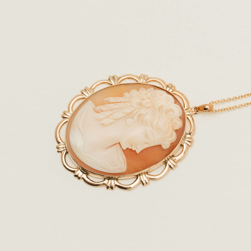 Deja Vu 9ct Rose Gold Decorative Cameo Pendant - Necklace - Walker & Hall
