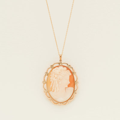 Deja Vu 9ct Rose Gold Decorative Cameo Pendant - Necklace - Walker & Hall