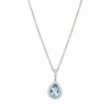 18ct White Gold .81ct Aquamarine & Diamond Sierra Pendant-Necklace-Walker & Hall