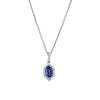 18ct White Gold Hexagonal Tanzanite & Diamond Mini Sierra Pendant-Necklace-Walker & Hall