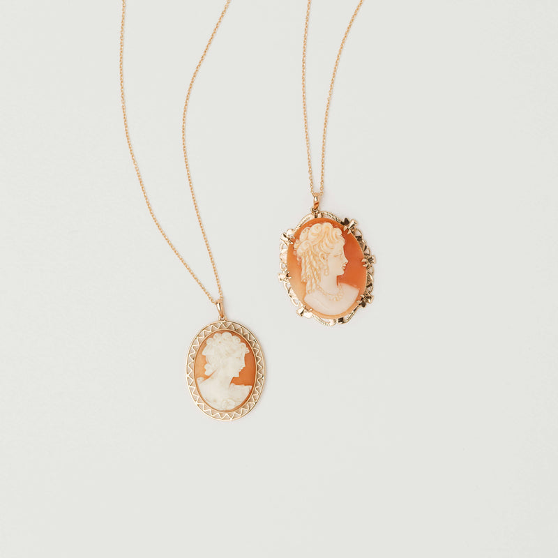 Deja Vu 9ct Rose Gold Cameo Pendant-Necklace-Walker & Hall
