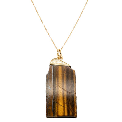 Deja Vu 9ct Yellow Gold Tiger's Eye Pendant - Necklace - Walker & Hall