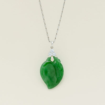 Deja Vu 18ct White Gold Fei Cui Jade Pendant - Necklace - Walker & Hall
