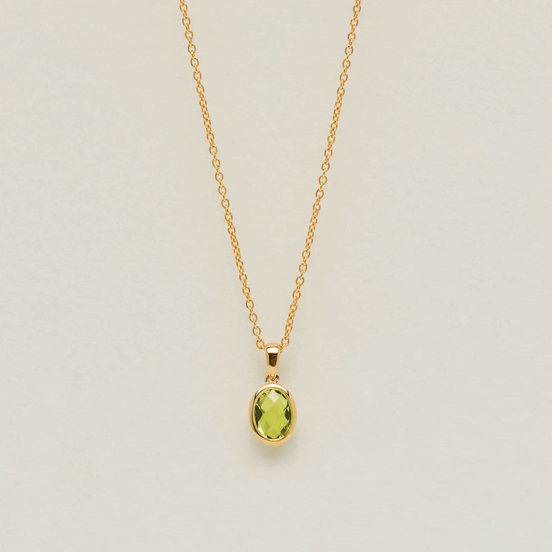 9ct Yellow Gold Peridot Iris Pendant - Necklace - Walker & Hall