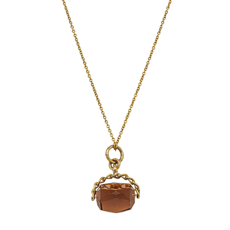 Deja Vu 9ct Yellow Gold Glass Mini Spinner Pendant - Necklace - Walker & Hall