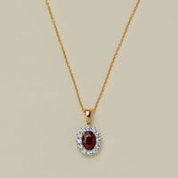 18ct Yellow Gold 1.27ct Ruby & Diamond Belle Pendant - Necklace - Walker & Hall