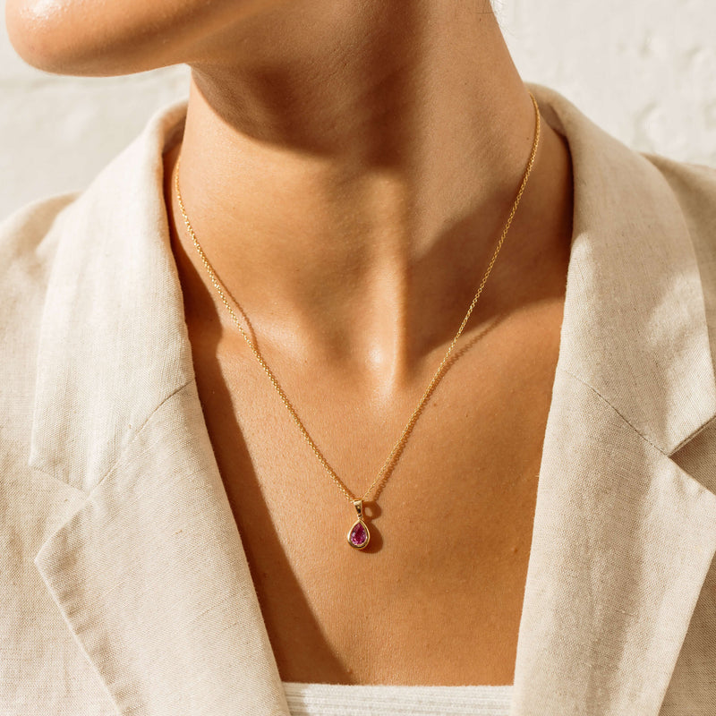18ct Yellow Gold .84ct Pink Sapphire Natalia Pendant - Necklace - Walker & Hall