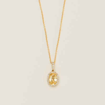 18ct Yellow Gold 2.07ct Yellow Sapphire & Diamond Sierra Pendant - Necklace - Walker & Hall