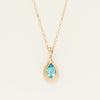 Deja Vu 9ct Yellow Gold Pear Blue Topaz Pendant