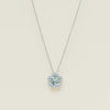 18ct Gold .66ct Aquamarine Forget-Me-Not Flower Pendant
