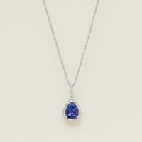18ct White Gold 2.07ct Tanzanite Diamond Sierra Pendant