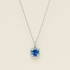 18ct White Gold 2.30ct Sapphire & Diamond Peony Pendant