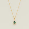 18ct Yellow Gold .49ct Pear Emerald & Diamond Pendant