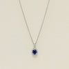 18ct White Gold .65ct Oval Sapphire & Diamond Pendant
