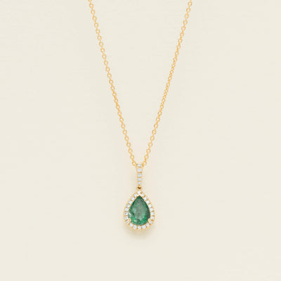 18ct Yellow Gold 1.10ct Emerald Diamond Sierra Pendant - Necklace - Walker & Hall