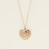 Vintage 9ct Rose Gold .90ct Aquamarine Heart Pendant - Necklace - Walker & Hall