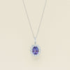 18ct White Gold 2.35ct Tanzanite & Diamond Belle Pendant