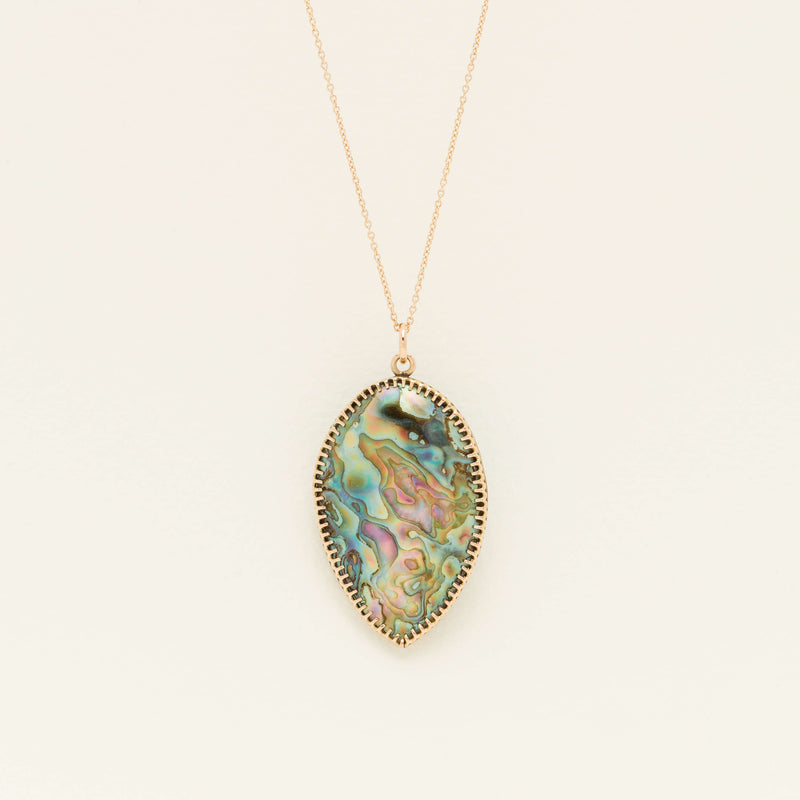 Vintage 9ct Rose Gold NZ Paua Set Pendant