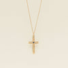 Deja Vu 9ct Yellow Gold Sapphire-Set Cross Pendant - Necklace - Walker & Hall