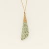 NZ Greenstone Contemporary Drop Pendant on Natural Cord - Necklace - Walker & Hall
