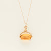 Deja Vu 9ct Rose Gold Orange Glass Spinner Pendant - Necklace - Walker & Hall