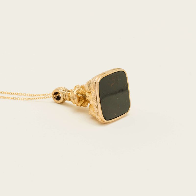 Vintage 9ct Yellow Gold Bloodstone Seal Pendant - Pendant - Walker & Hall