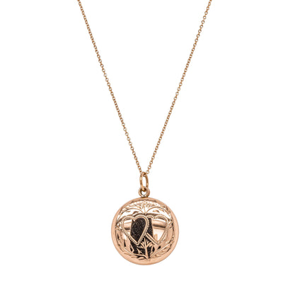 Deja Vu 9ct Rose Gold Two-Heart Round Locket With Chain - Necklace - Walker & Hall