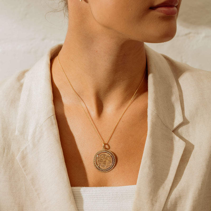 Deja Vu 9ct Yellow Gold Pendant with 22ct Sovereign - Necklace - Walker & Hall