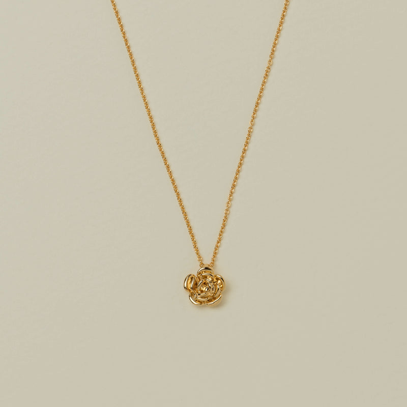 18ct Yellow Gold Albertine Rose Pendant - Necklace - Walker & Hall