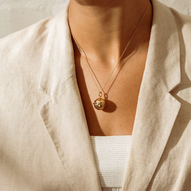 Deja Vu 9ct Yellow Gold Veneer & Silver Masonic Ball Pendant - Necklace - Walker & Hall